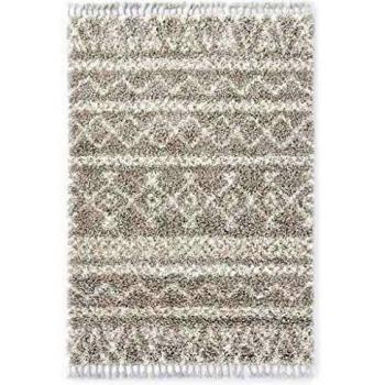 vidaXL Alfombra Bereber Peluda PP Color Arena/Beige 120x170cm Decoración Hogar Flequillos Hechos a Mano Tradicional Moderna Elegante Suave Duradera