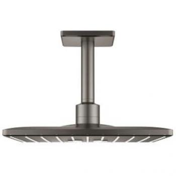 Conjunto de ducha de techo GROHE Rainshower SmartActive 310 Cube, 142 mm, 2 chorros, acabado en grafito duro cepillado