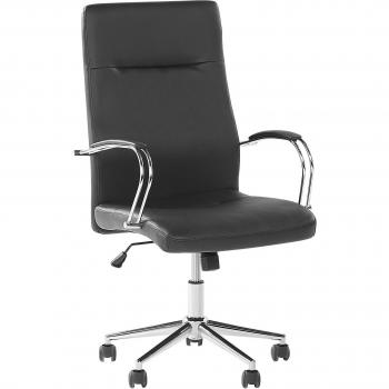 Silla de oficina giratoria reclinable de piel sintética negra Oscar altura ajustable Beliani
