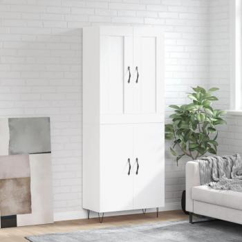 Aparador alto de madera multicapa blanco 69,5x34x180 cm
