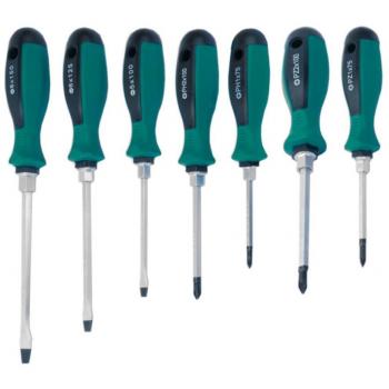 Kit de 7 Destornilladores de Impacto con Mango Cr-V
