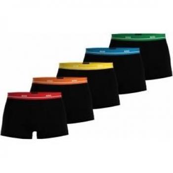 BOSS Men's Essential Cotton Boxer Trunks - 5 Pack Black (S)