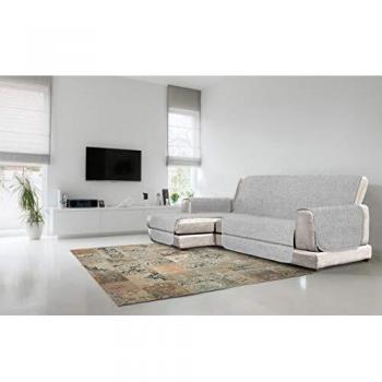 Cubierta de sofá Anti-Deslizamiento Confort con chaiselongue, Gris, 240cm