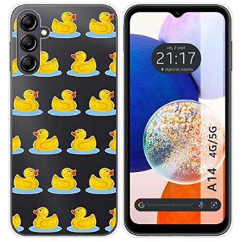 Funda Silicona Transparente Personalizada con Diseño de Pato para Samsung Galaxy A14 4G/5G
