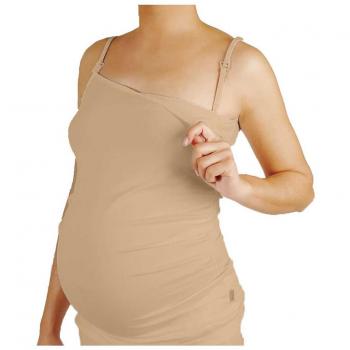 Camiseta de lactancia para mamá de MamiMode, para lactancia, embarazo, lactancia, etc. color carne XL