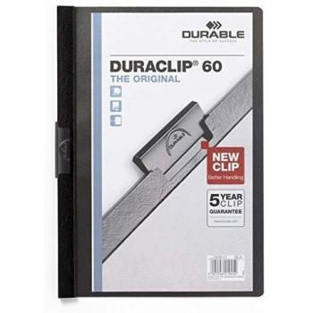 DURABLE Lot de 10 chemises à clip DURACLIP ORIGINAL 60, format A4, noir