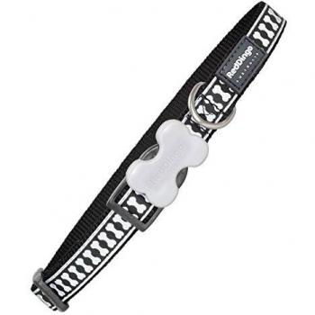Collar para Perro Red Dingo Hueso Reflectante Negro (2,5 x 41-63 cm)