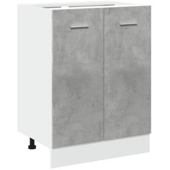 Armario debajo fregadero madera contrachapada gris 60x46x81,5cm