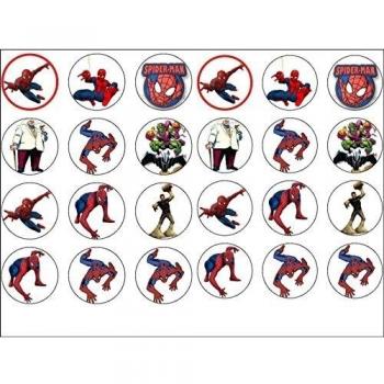 24 Spiderman Comestible Wafer vasos de papel de tartas