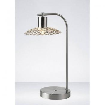 Lámpara de mesa Ellen 1 luz níquel satinado claro / cristal