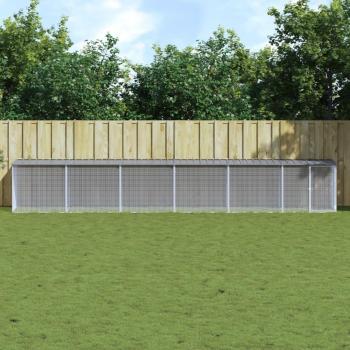 vidaXL Chicken Cage with Roof Light Grey 603x98x90 cm Galvanised Steel
