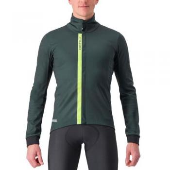 Chaqueta Castelli Entrata GORE-TEX INFINIUM™ Gris Verde Pino Amarillo Flúor Unisex Tamaño M