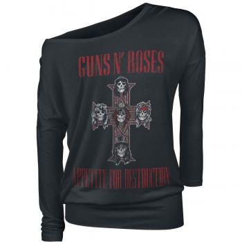 Guns N Roses Appetite For Destruction Manga Larga Mujer Negro