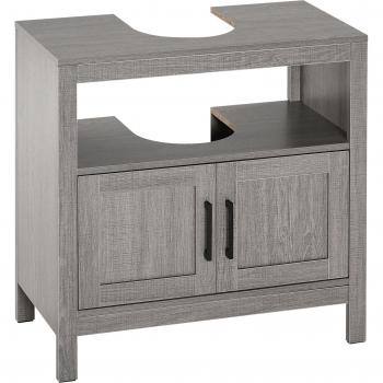 Mueble para Debajo del Lavabo Armario de Suelo para Baño de Estilo Moderno 60x30x60 cm Gris
