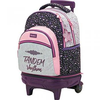 OFITURIA Tandem Music Colegio Adaptable a Carro, Mochila Escolar con Compartimento Único de Gran Capacidad y Bolsillo Frontal-Medidas 29 x 38 x 12 cm Unisex niños, Multicolor, 29x38x12