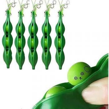Fidget Toys, ZhengYue 5 PCS Porte-clé De haricot Pois Jouet Pression Ejecté Drôle Amusant Décompression Cool