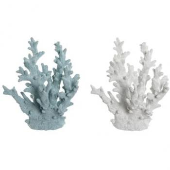Figura Decorativa Home ESPRIT Mediterránea Azul Blanco Coral 21,5 x 18 x 21,5 cm