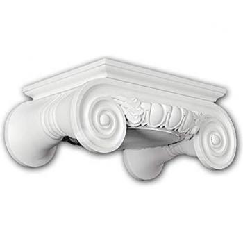 Capitel de Columna Decorativo Estilo Iónico Blanco Profhome 111009