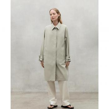 Chaqueta Ida beige ECOALF - Chaqueta de mujer sostenible con logo en la espalda y hombro caído