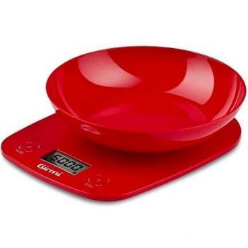 Bilancia de Cocina Electrónica Girmi PS0102, Alta Precisión 1g, Capacidad 5kg, Color Rojo, Pantalla LCD y Función TARA