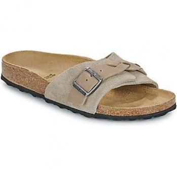 Sandalias planas Oita de mujer en ante con detalle de hebilla