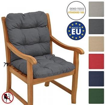 Cojín para Silla de Jardín Flair NL - Comodidad y Suavidad con Relleno de Copos de Gomaespuma - Gris Grafito 100x50x8cm