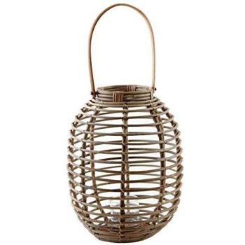 Farol de Cáscara Gris con Soporte de Cristal Tamaño 3