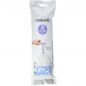 Brabantia PerfectFit D Code Bin Liners - 15-20 Litre Capacity, Pack of 20