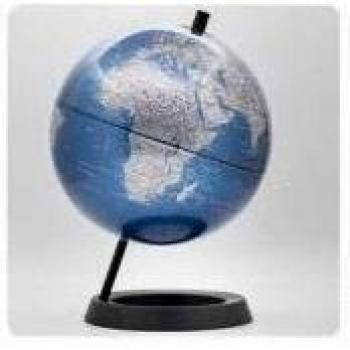 GLOBO TERRAQUEO 20CM PLATA OFFICE BOX