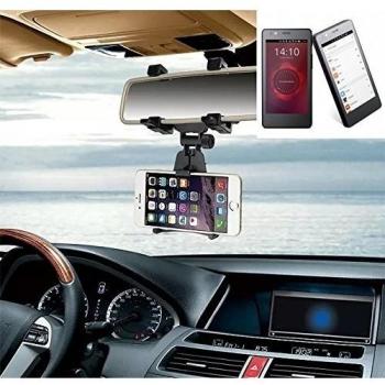 Sostenedor del montaje espejo retrovisor para BQ Readers Aquaris E4.5 Ubuntu Edition, negro | Escuadra de coches - K-S-Trade