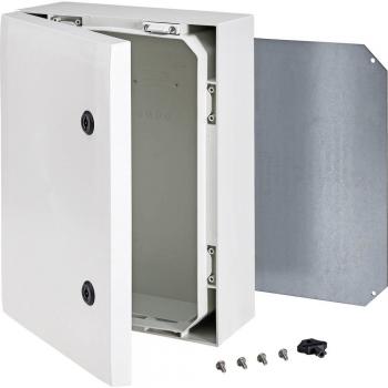 Armario eléctrico Fibox ARCA 405021 - Caja de pared de Policarbonato Gris, con placa de montaje, dimensiones 400 x 500 x 210mm, grado de protección IP66