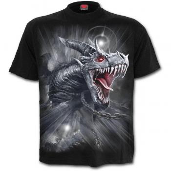 Spiral Gothic Dragon's Cry T-Shirt for Men - Black - Sizes M to XL