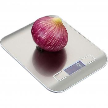 Bilancia da Cucina, Elettronica in Acciaio Inossidabile, 5kg/ 11lb, Ciotola Mescolata, Indicatore Temperatura, LCD Display Retroilluminato Utensili da cucina Professionale per Cucina