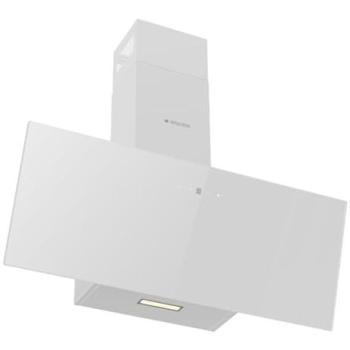 Campana Extractora Decorativa Inclinada ASPES ACPD901AIN 90cm Cristal Blanco, Potencia 370m³/h, 3 Velocidades, Control Táctil, Filtro Lavavajillas