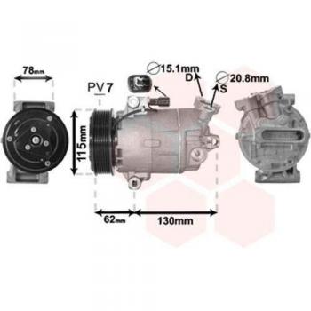 Compresor de Aire Acondicionado Van Wezel para Nissan X-Trail 2007-2013