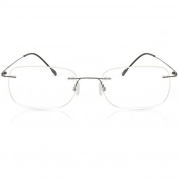 Gafas Cuadradas Rimless de Titanio Grises para Hombre - Armazones y Lentes Recetados Anti-Azules - SmartBuy Collection