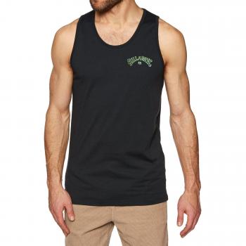 BILLABONG Singlet Reissue Loose Fit Sin Mangas Quick Dry Ligero Chaleco Rash Top Negro - Camiseta sin Mangas - Logo Print en la Espalda