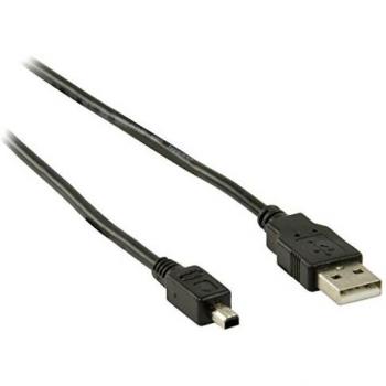 Cable USB 2.0 Tipo A a Mini-USB (Mitsumi 4 Pines) Macho a Macho, 2 Metros, Negro