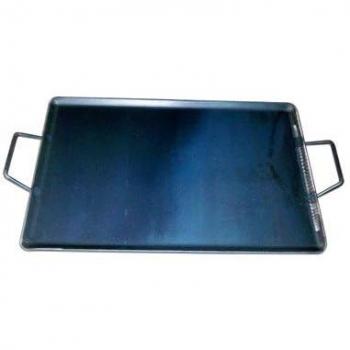 Plancha de asar de acero 4 mm con 2 asas metálicas 50 x 33