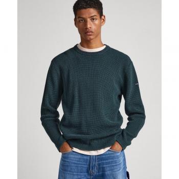 Jersey Pepe Jeans Dean Crew Neck para Hombre en Verde Oscuro
