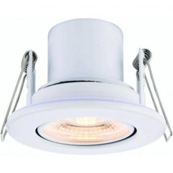 Foco empotrable inclinable LED integrado resistente al fuego ShieldECO pintura blanca mate, acrílico