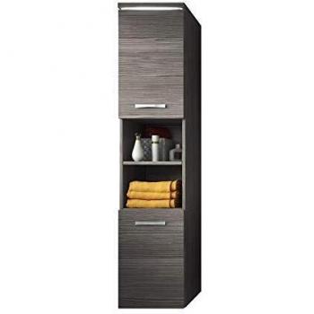 Mueble de Baño Columna Paso 35x35x160 cm Roble Gris con 2 Puertas
