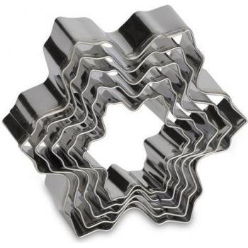 patisse – Juego de moldes de Copo de Nieve, Acero Inoxidable, Plata, 10 x 10 x 10 cm, 5 Unidades de Medida