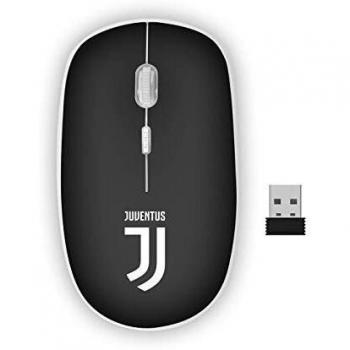 Ratón Óptico Inalámbrico 1600 DPI Juventus - Diseño Oficial, Ergonómico y Silencioso, Plug & Play