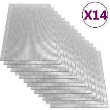 vidaXL Paneles de policarbonato 14 unidades 4 mm 121x60 cm