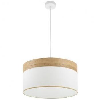 Colgante Cloe 2xE27 Blanco-Madera Clara 50x50 cm
