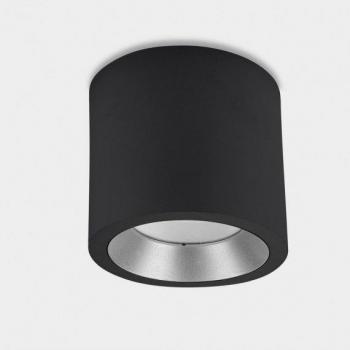 Foco empotrable de superficie LED Cosmos Glass, aluminio negro, transparente, 1 bombilla, diámetro 13,2 cm, IP65, 12W, 4000K
