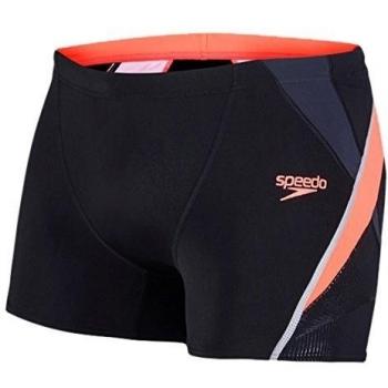 Speedo Fit Splice - Bañador para hombre ajustado, hombre, color Black/Psycho Red/Oxid Grey, tamaño talla 36