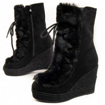 Bota De Cuña Para Mujer Montevita Bottavita21 94002 Negro Talla: 36