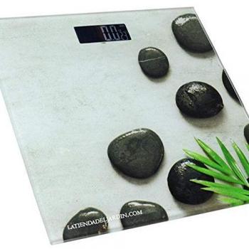 Te Hembra Roscada de Latón 2 para Instalaciones de Riego Suinga y Báscula Digital para Baño hasta 180 Kg con Auto Encendido y Apagado Automático Modelo Piedras